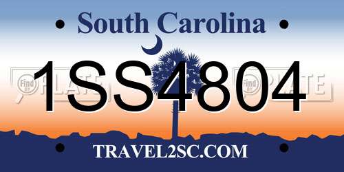 1SS4804 South Carolina License Plate
