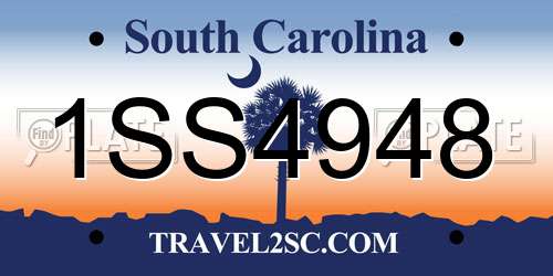1SS4948 South Carolina License Plate