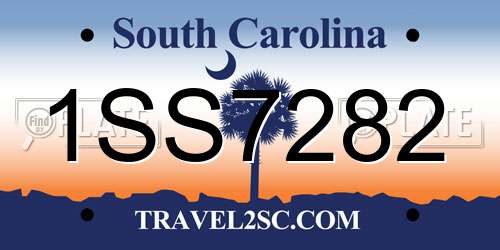 1SS7282 South Carolina License Plate