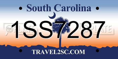 1SS7287 South Carolina License Plate