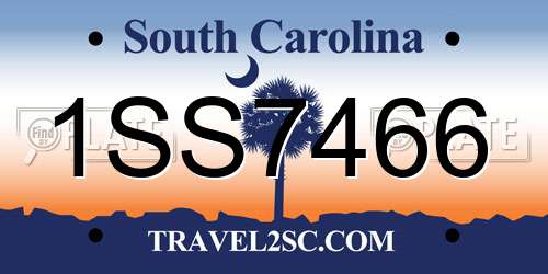 1SS7466 South Carolina License Plate