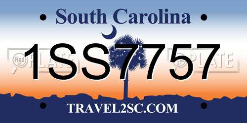 1SS7757 South Carolina License Plate