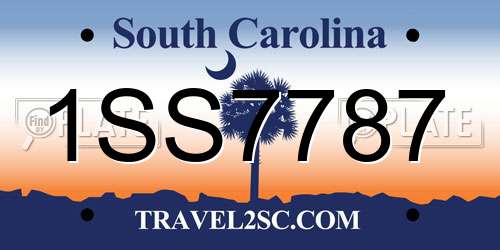 1SS7787 South Carolina License Plate