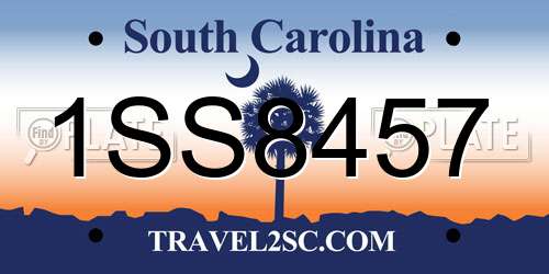 1SS8457 South Carolina License Plate