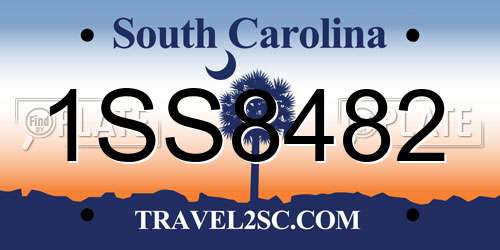 1SS8482 South Carolina License Plate