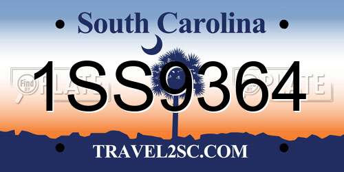 1SS9364 South Carolina License Plate
