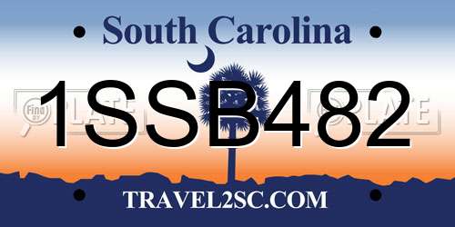 1SSB482 South Carolina License Plate