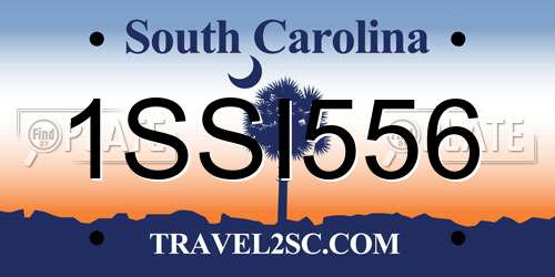 1SSI556 South Carolina License Plate