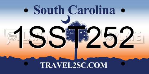 1SST252 South Carolina License Plate