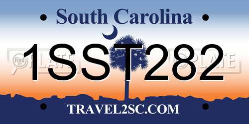 1SST282 South Carolina License Plate