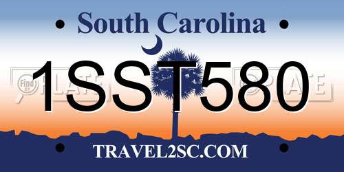 1SST580 South Carolina License Plate