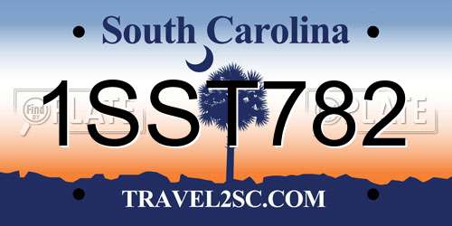 1SST782 South Carolina License Plate