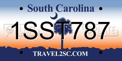 1SST787 South Carolina License Plate