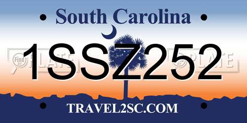 1SSZ252 South Carolina License Plate