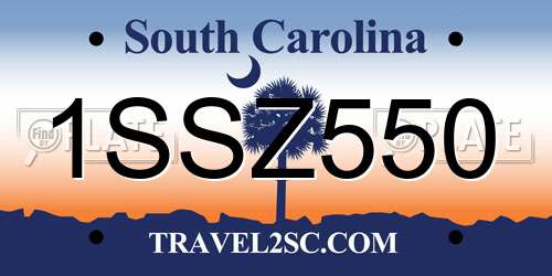 1SSZ550 South Carolina License Plate