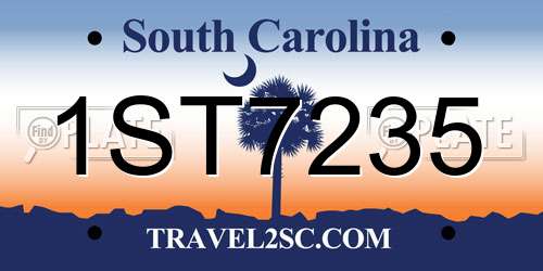 1ST7235 South Carolina License Plate