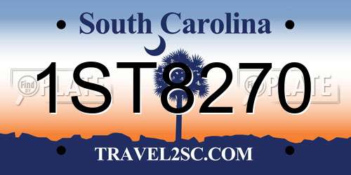 1ST8270 South Carolina License Plate