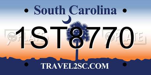 1ST8770 South Carolina License Plate