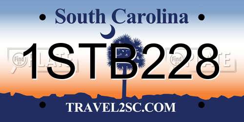 1STB228 South Carolina License Plate