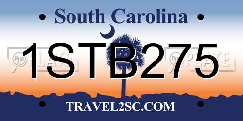 1STB275 South Carolina License Plate