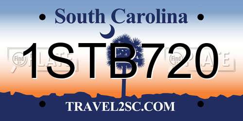 1STB720 South Carolina License Plate