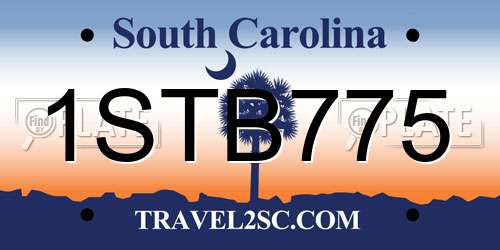 1STB775 South Carolina License Plate