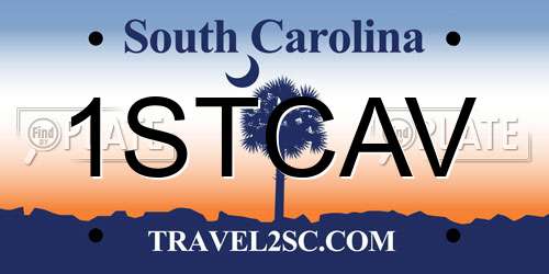 1STCAV South Carolina License Plate