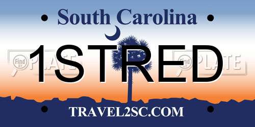 1STRED South Carolina License Plate