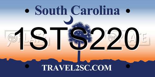 1STS220 South Carolina License Plate