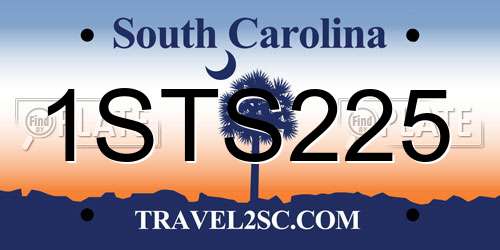 1STS225 South Carolina License Plate