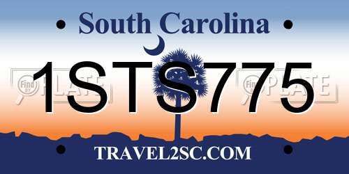 1STS775 South Carolina License Plate