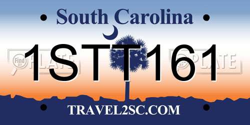1STT161 South Carolina License Plate