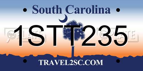 1STT235 South Carolina License Plate