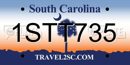 1STT735 South Carolina License Plate