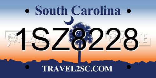1SZ8228 South Carolina License Plate