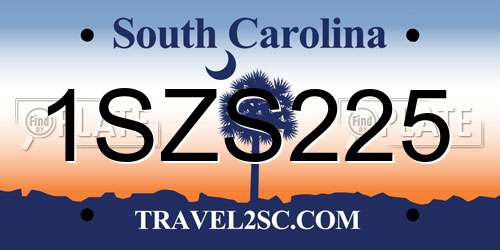 1SZS225 South Carolina License Plate