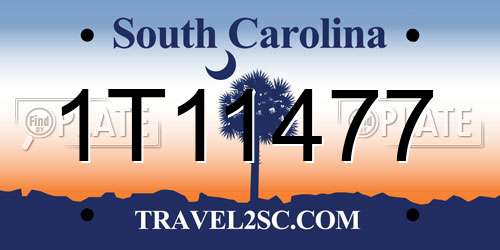 1T11477 South Carolina License Plate