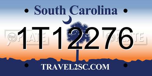 1T12276 South Carolina License Plate