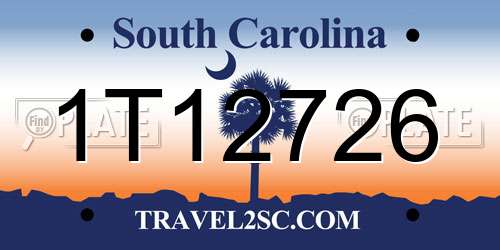 1T12726 South Carolina License Plate