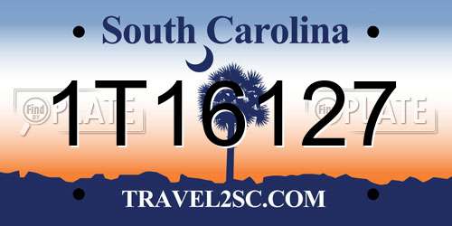 1T16127 South Carolina License Plate