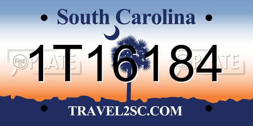 1T16184 South Carolina License Plate