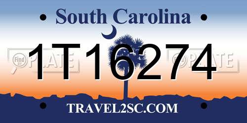 1T16274 South Carolina License Plate