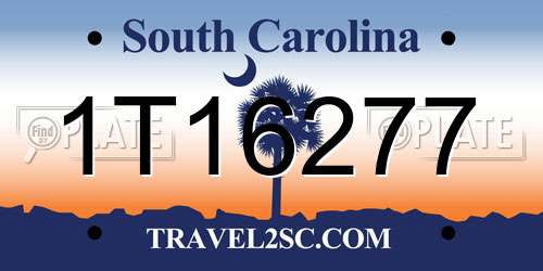 1T16277 South Carolina License Plate