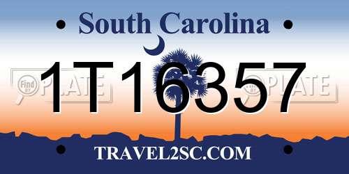 1T16357 South Carolina License Plate