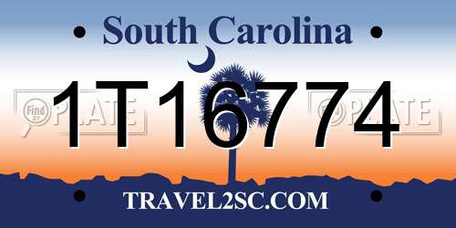 1T16774 South Carolina License Plate