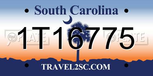 1T16775 South Carolina License Plate