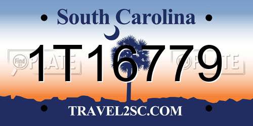 1T16779 South Carolina License Plate