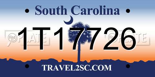 1T17726 South Carolina License Plate