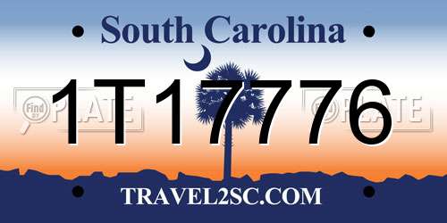 1T17776 South Carolina License Plate