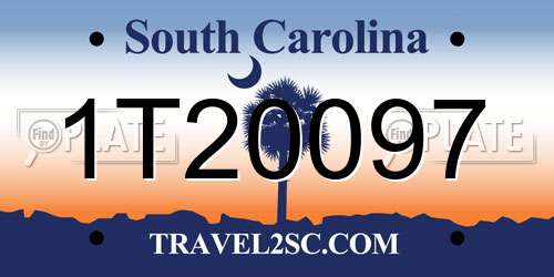 1T20097 South Carolina License Plate